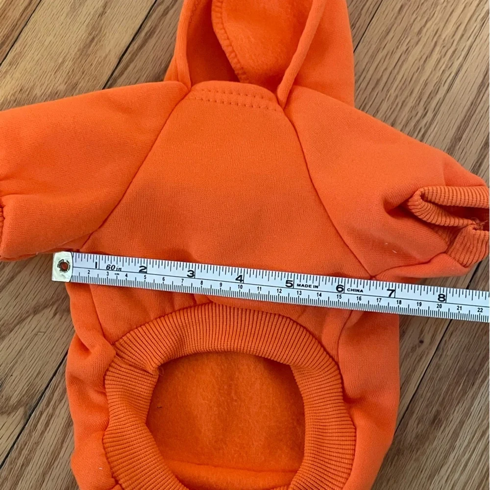 Dog Clothes Bright Orange Hoodie Size Small